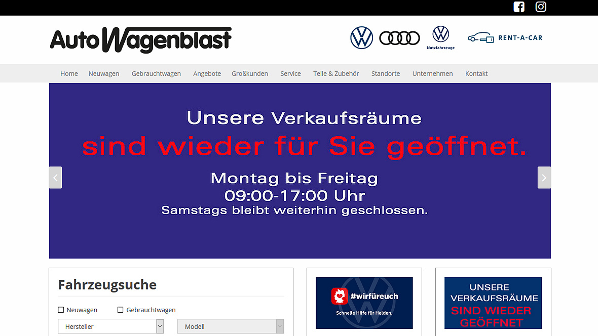 Zum Restart des Autohandels kam von der Wagenblast Gruppe eine Hiobsbotschaft.